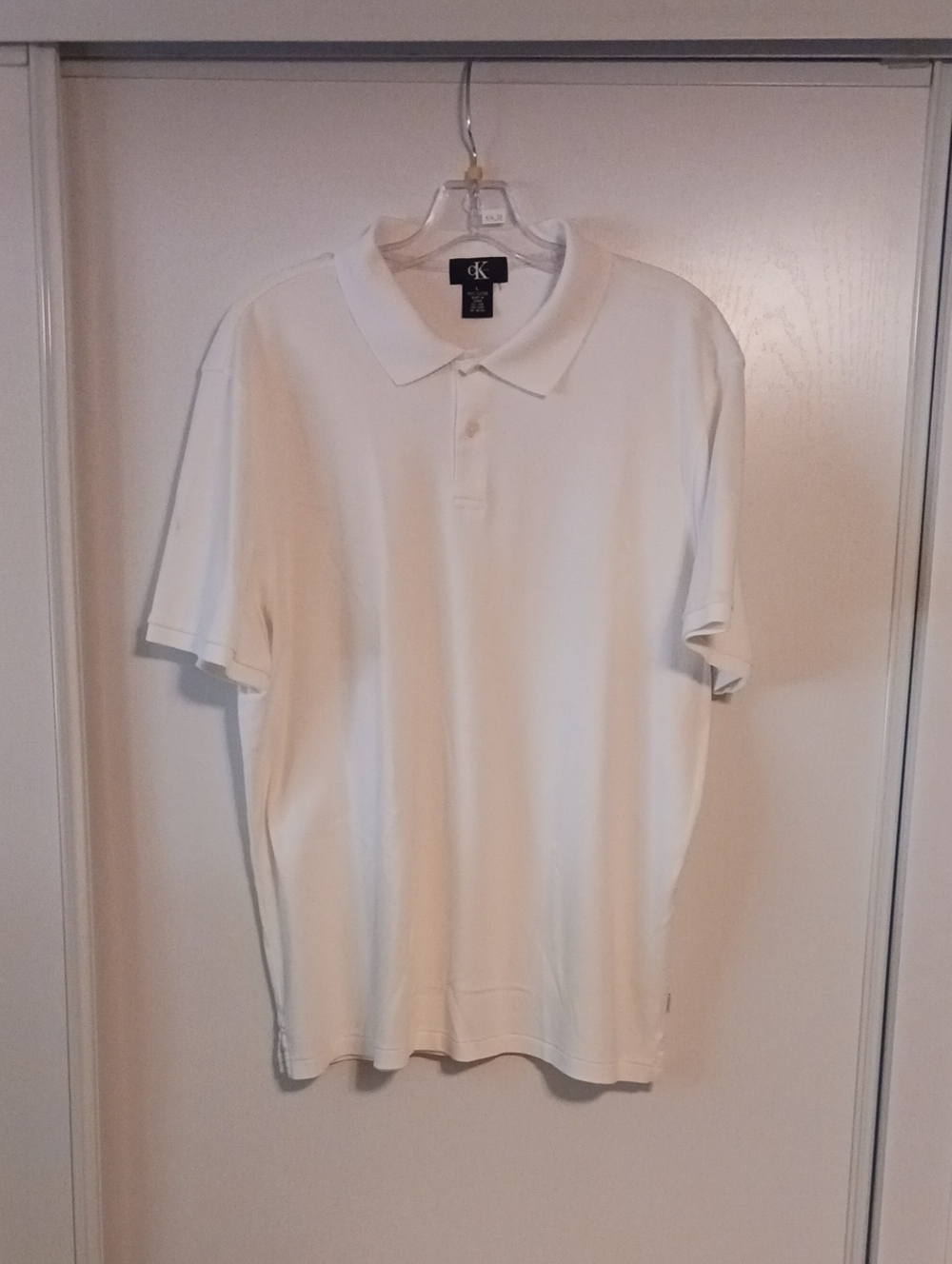 Calvin Klein White Polo Shirt - Minimal Short Sleeve